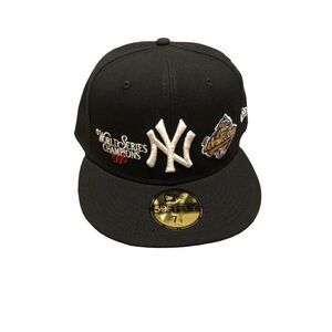 New Era New York Yankees World Series Patch 59FIFTY Fitted Hat Cap Size 7 7/8